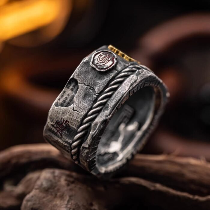Hand-Consecrated Taoist Sacred Spell Talisman Open Ring for Feng Shui Protection & Blessing