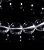 Genuine natural clear quartz bracelet on wrist for clarity