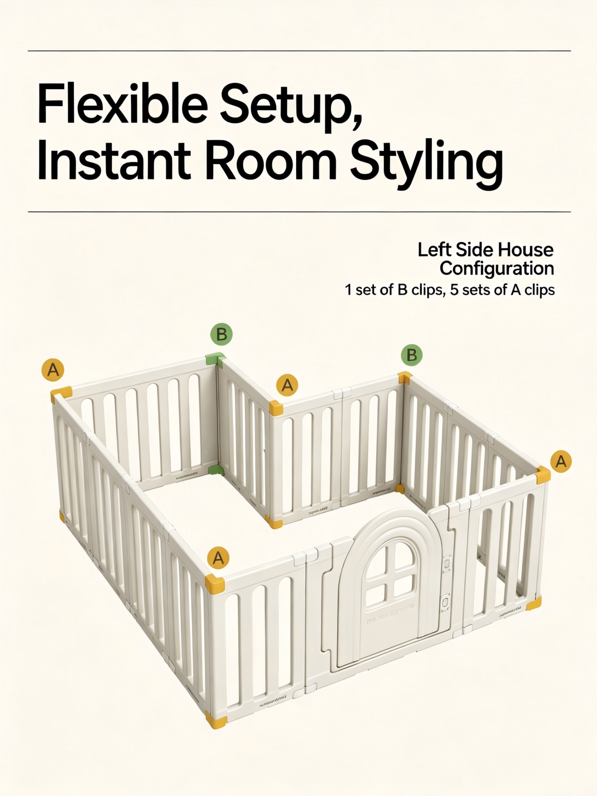 Beiestate Baby Playpen with Play Mat - Image 3